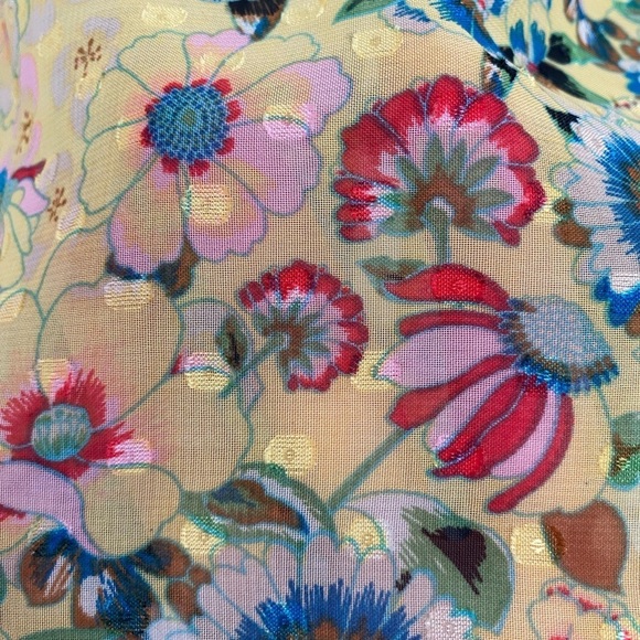 Figueroa & Flower Anthropology Blouse Top Womens PL Artsy Sheer Whimsical Boho - Picture 7 of 14